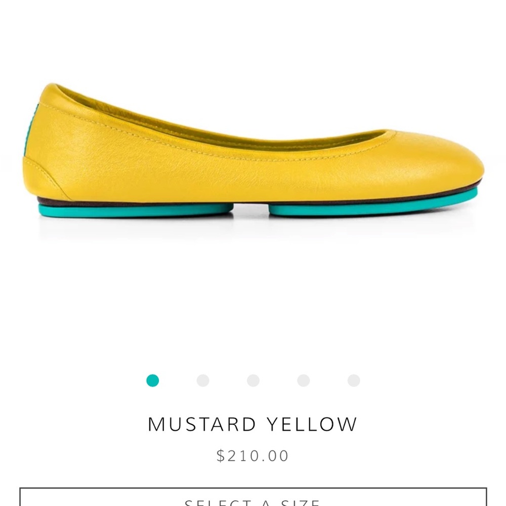 Tieks Sunny Yellow Leather Flats - Picture 4 of 4